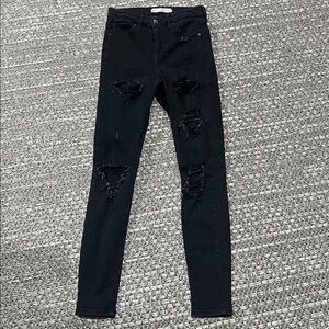 Topshop | Black Distressed Jamie Jeans